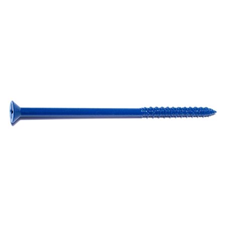 MIDWEST FASTENER Masonry Screw, 1/4" Dia., Flat, 5" L, Steel Blue Ruspert, 100 PK 07880
